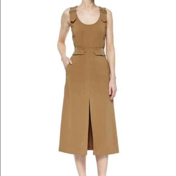 A.L.C. Alice Sleeveless Buckled Crepe Midi Dress 2 - Picture 1 of 16